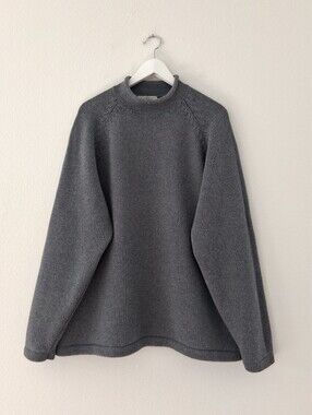 Vintage J. Crew Roll Neck Sweatee Fisherman Heavy Knit Cotton Oarsman Cabincore